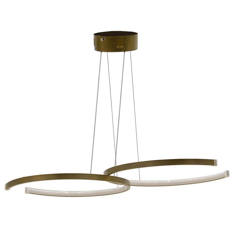 Φωτιστικό οροφής δίφωτο PWL-1176 pakoworld LED 3000K χρυσό 66x39x44εκ 099-000169