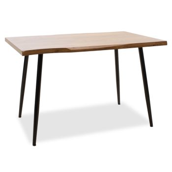 Τραπέζι Neve pakoworld MDF καρυδί-πόδι μεταλλικό μαύρο 120x80x75εκ 101-000024