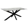 Τραπέζι Bethan pakoworld sintered stone λευκό μαρμάρου-μαύρο 180x90x75εκ 101-000067