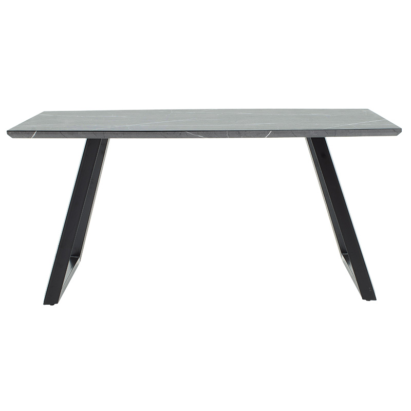 Τραπέζι Rouse MDF μαύρο μαρμάρου-μαύρο 160x90x75εκ - Image 2