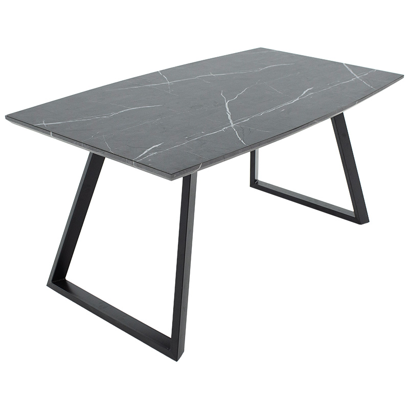 Τραπέζι Rouse MDF μαύρο μαρμάρου-μαύρο 160x90x75εκ - Image 3