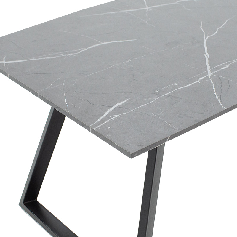 Τραπέζι Rouse MDF μαύρο μαρμάρου-μαύρο 160x90x75εκ - Image 4