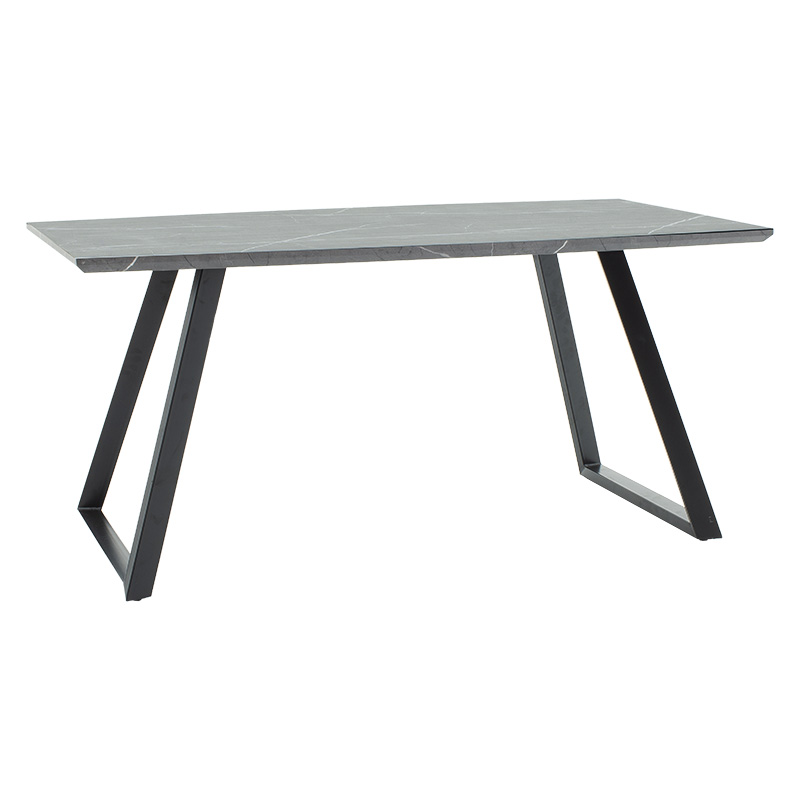 Τραπέζι Rouse pakoworld MDF μαύρο μαρμάρου-μαύρο 160x90x75εκ 101-000077