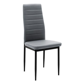 Καρέκλα Parker pakoworld PU γκρι-μαύρο πόδι 101-000083