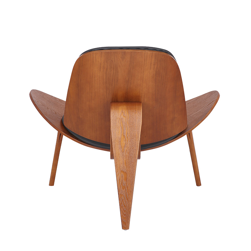 Πολυθρόνα Vilma PU μαύρο- plywood καρυδί 90x73x75εκ - Image 2