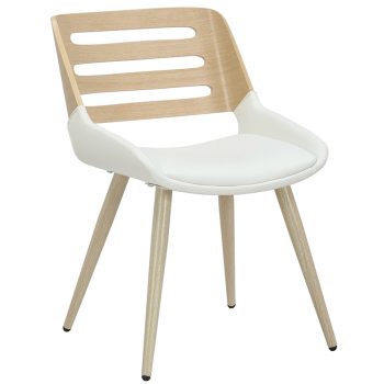 Καρέκλα Brody pakoworld pu λευκό- πόδι φυσικό 106-000036