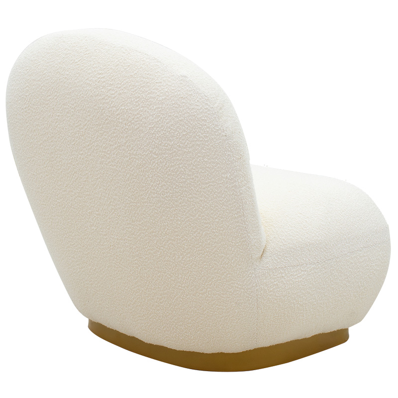 Πολυθρόνα Rosalie ύφασμα μπουκλέ cream-χρυσό 85x82x77εκ - Image 2