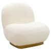 Πολυθρόνα Rosalie pakoworld ύφασμα μπουκλέ cream-χρυσό 83x80x79εκ 110-000050
