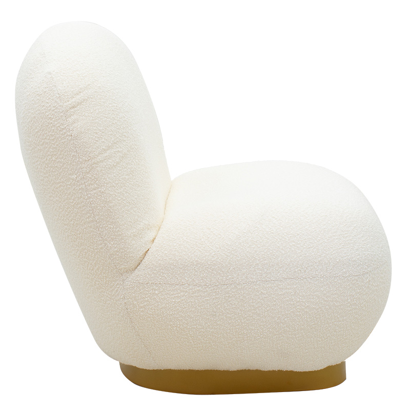 Πολυθρόνα Rosalie ύφασμα μπουκλέ cream-χρυσό 85x82x77εκ - Image 3