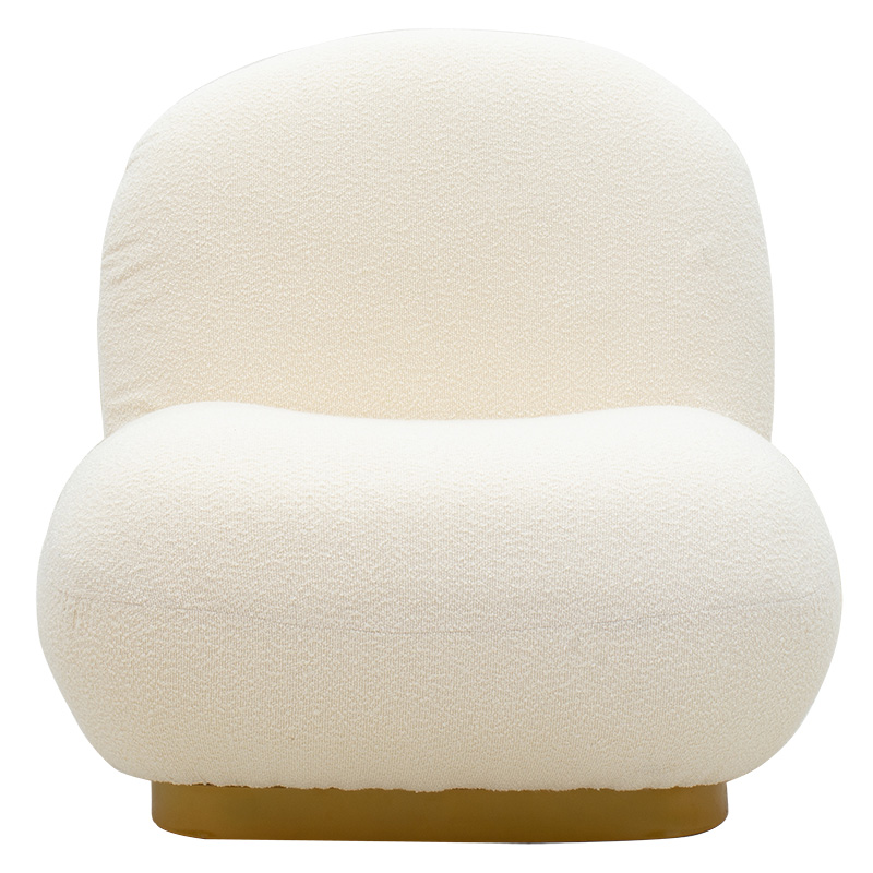 Πολυθρόνα Rosalie ύφασμα μπουκλέ cream-χρυσό 85x82x77εκ - Image 4