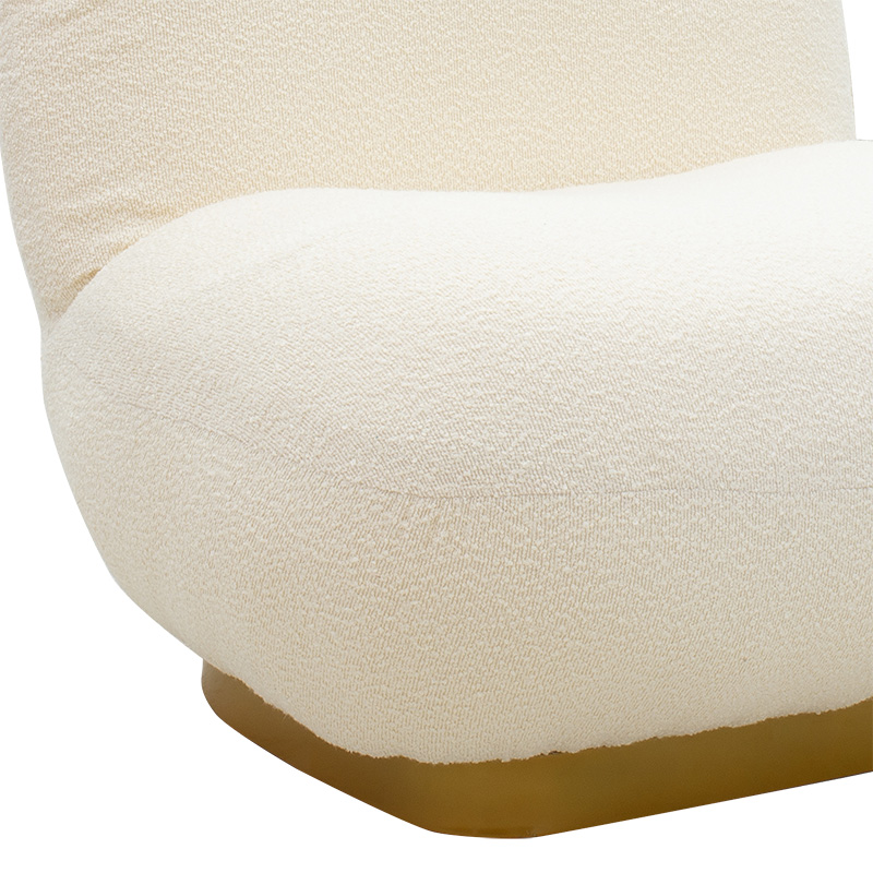 Πολυθρόνα Rosalie ύφασμα μπουκλέ cream-χρυσό 85x82x77εκ - Image 6
