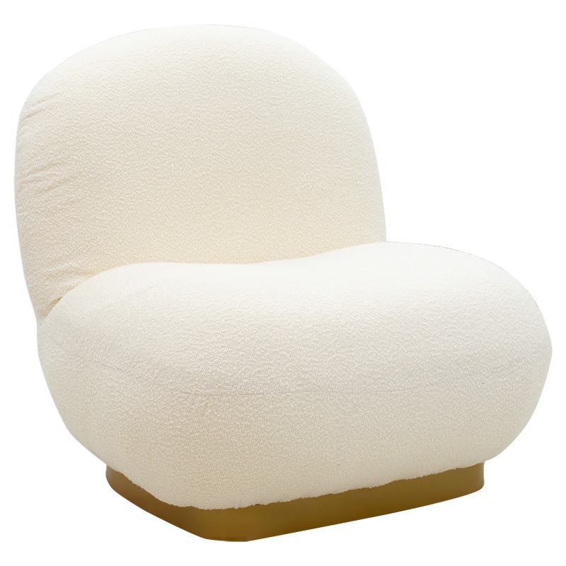 Πολυθρόνα Rosalie pakoworld ύφασμα μπουκλέ cream-χρυσό 83x80x79εκ 110-000050
