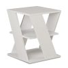 Βοηθητικό τραπέζι Cyclo pakoworld χρώμα λευκό 55x55x55εκ 119-000846