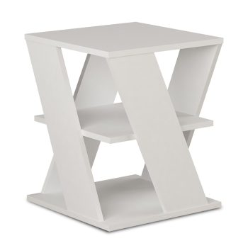 Βοηθητικό τραπέζι Cyclo pakoworld χρώμα λευκό 55x55x55εκ 119-000846