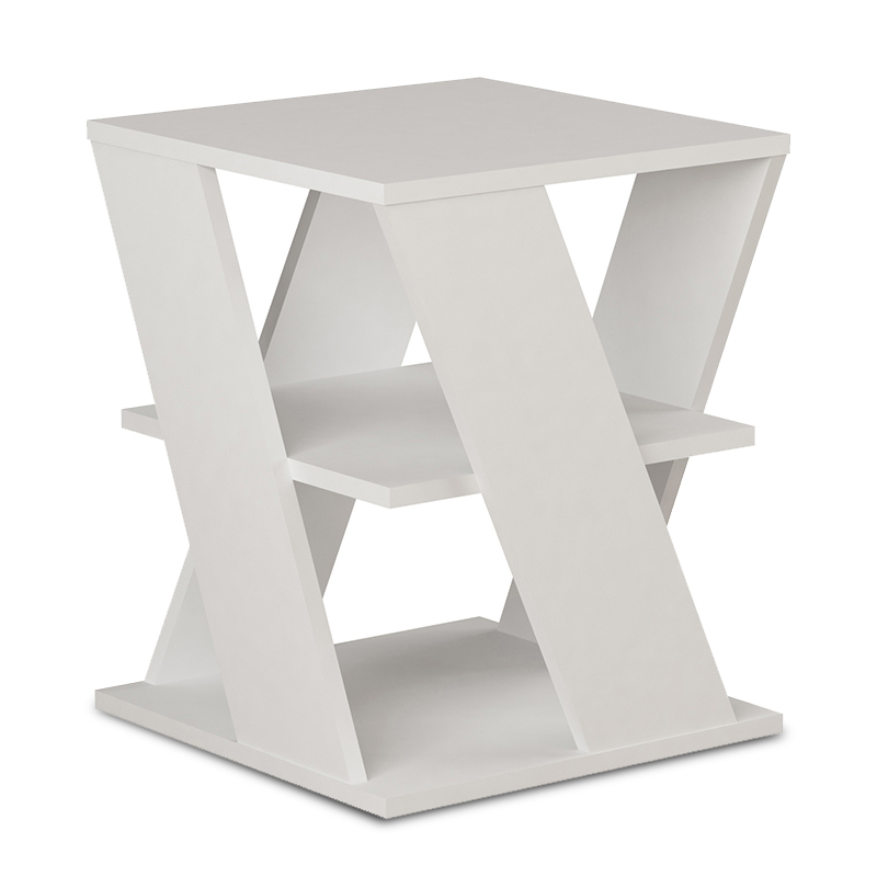 Βοηθητικό τραπέζι Cyclo pakoworld χρώμα λευκό 55x55x55εκ 119-000846