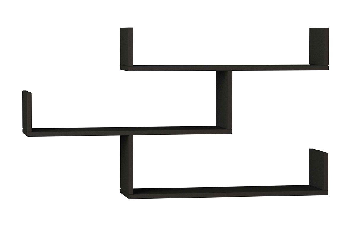 Ραφιέρα τοίχου Tiber pakoworld χρώμα ανθρακί 120x22x67εκ 119-000892