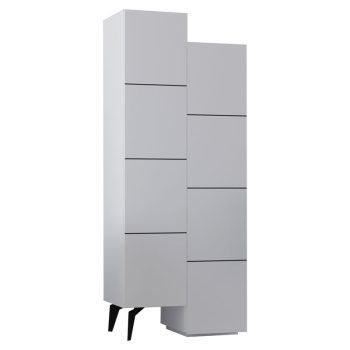 Ντουλάπι-στήλη Romane pakoworld λευκό 62.2x37.4x155.4εκ 119-001122
