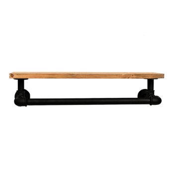 Ραφιέρα τοίχου Beckett pakoworld μαύρο-φυσικό 50x12x18εκ 120-000236