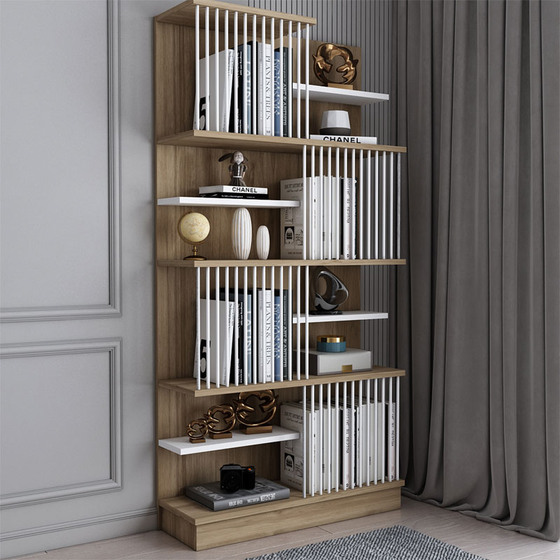 Βιβλιοθήκη Gassim sonoma-λευκό 80x26.4x160εκ - Image 2