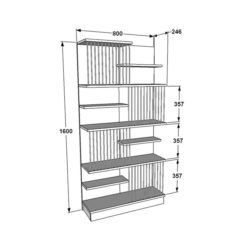 Βιβλιοθήκη Gassim sonoma-λευκό 80x26.4x160εκ - Image 4