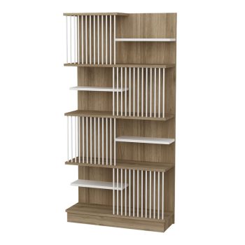 Βιβλιοθήκη Gassim pakoworld sonoma-λευκό 80x26.4x160εκ 120-000364