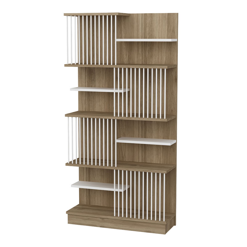 Βιβλιοθήκη Gassim pakoworld sonoma-λευκό 80x26.4x160εκ 120-000364