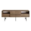 Μπουφές Kevan pakoworld καρυδί-μαύρο πόδι 180x35x65εκ 120-000380
