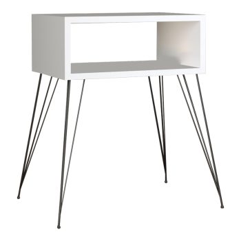 Κομοδίνο Naida pakoworld λευκό μελαμίνης 45x30x59εκ 120-000400