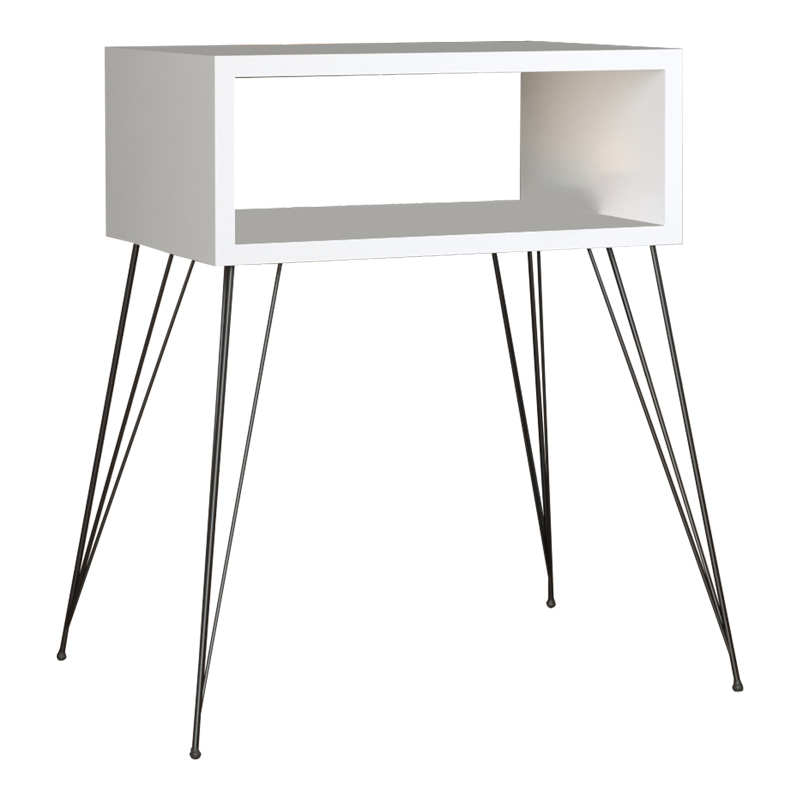 Κομοδίνο Naida pakoworld λευκό μελαμίνης 45x30x59εκ 120-000400