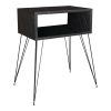 Κομοδίνο Naida pakoworld μαύρο μαρμάρου μελαμίνης 45x30x59εκ 120-000402