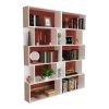 Βιβλιοθήκη Booky pakoworld 12 ραφιών λευκό μελαμίνης 120x20x175εκ 120-000403