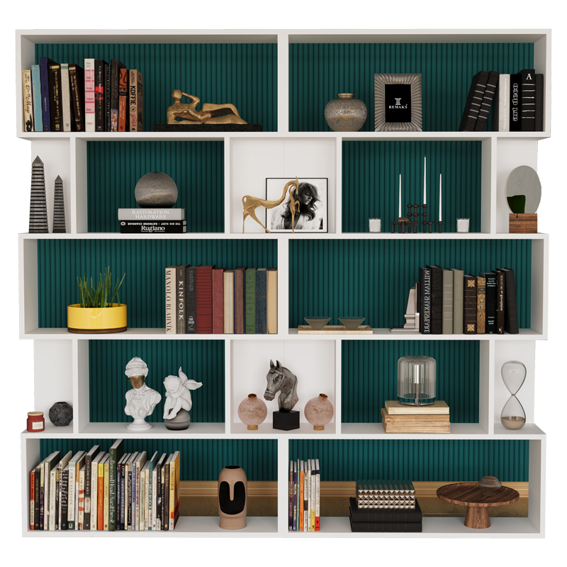 Βιβλιοθήκη Booky 12 ραφιών λευκό μελαμίνης 180x20x175εκ - Image 2