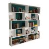 Βιβλιοθήκη Booky pakoworld 12 ραφιών λευκό μελαμίνης 180x20x175εκ 120-000404