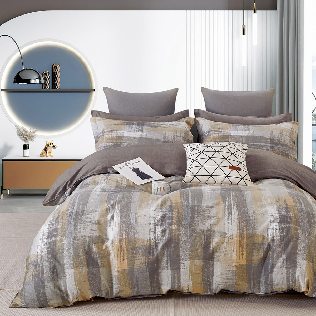 Beauty Home Σετ πάπλωμα υπέρδιπλο Art 12140 Sarla 220x240 Γκρι