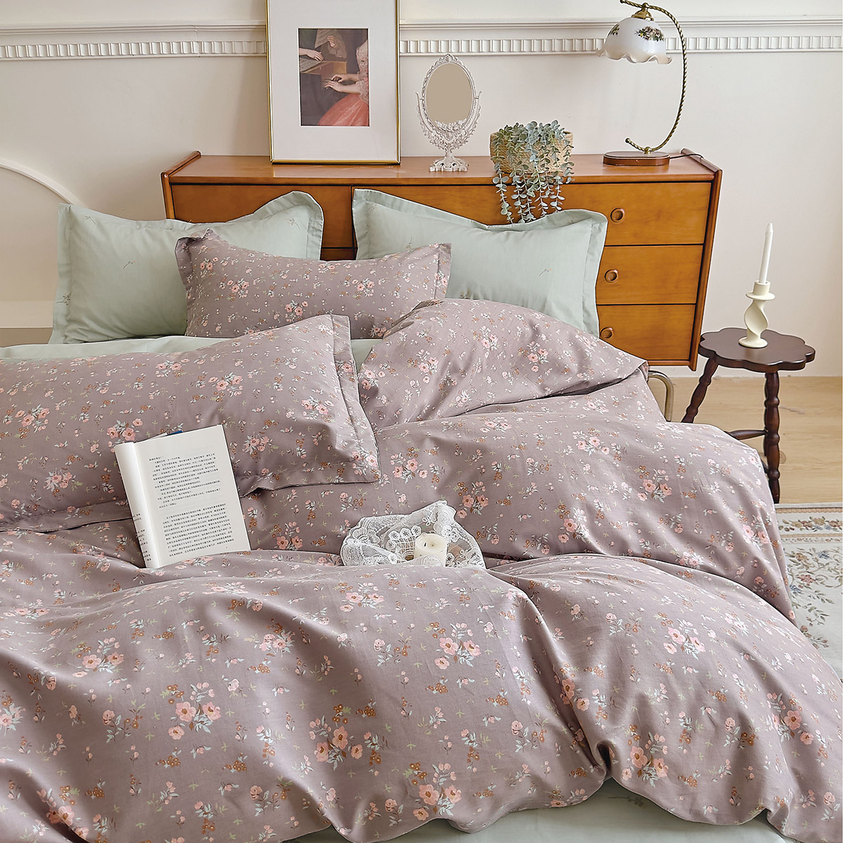 Σετ πάπλωμα υπέρδιπλο Art 12150 Emilie 220x240 Μόκα Beauty Home