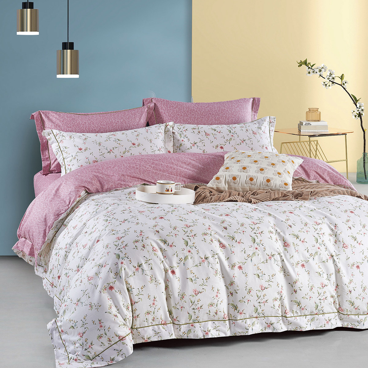 Σετ πάπλωμα υπέρδιπλο Art 12206 Malala 220x240 Ροζ Beauty Home