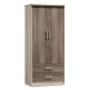 Ντουλάπα ρούχων δίφυλλη OLYMPUS pakoworld χρώμα castillo-toro 81x57x183εκ 123-000021