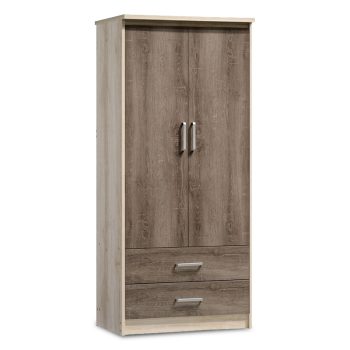 Ντουλάπα ρούχων δίφυλλη OLYMPUS pakoworld χρώμα castillo-toro 81x57x183εκ 123-000021