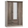 Ντουλάπα ρούχων τρίφυλλη OLYMPUS pakoworld χρώμα castillo-toro 120x57x183εκ 123-000022