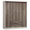 Ντουλάπα ρούχων τετράφυλλη OLYMPUS pakoworld χρώμα castillo-toro 159x57x183εκ 123-000023