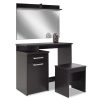 Κονσόλα OLYMPUS pakoworld με καθρέπτη και σκαμπό χρώμα wenge 123-000040