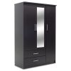 Ντουλάπα ρούχων τρίφυλλη OLYMPUS pakoworld χρώμα wenge 120x57x183εκ 123-000045