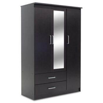 Ντουλάπα ρούχων τρίφυλλη OLYMPUS pakoworld χρώμα wenge 120x57x183εκ 123-000045