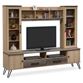Σύνθετο σαλονιού Bruno pakoworld χρώμα viscount - toro 200x39x170εκ 123-000099