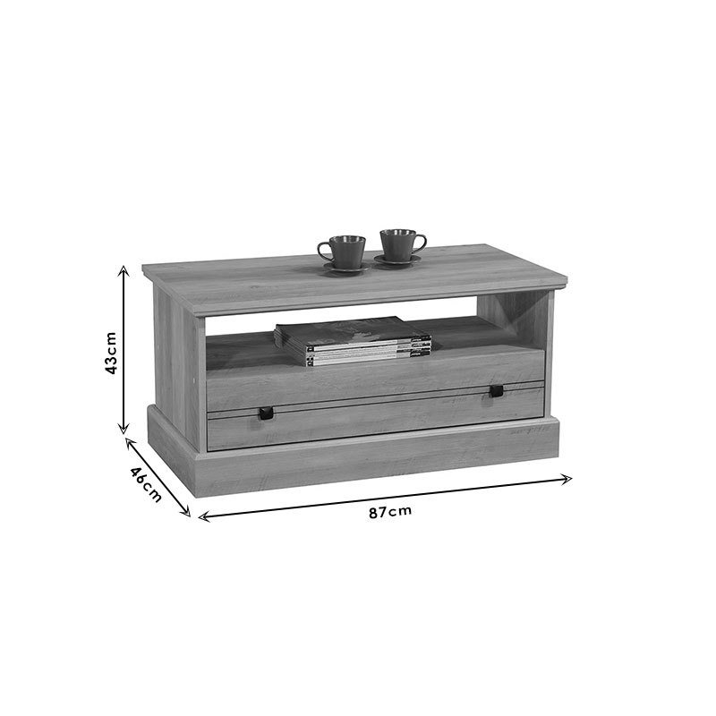 Τραπέζι σαλονιού Libby φυσικό 87x46x43εκ - Image 4