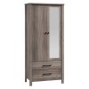 Ντουλάπα ρούχων Tara pakoworld δίφυλλη καθρέπτης rustic oak 84.5x52x193εκ 123-000170