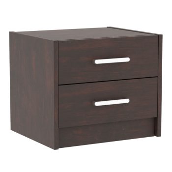 Κομοδίνο OLYMPUS pakoworld με 2 συρτάρια χρώμα καρυδί 47.5x40.5x40.5εκ 123-000184