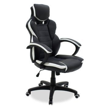 Καρέκλα γραφείου εργασίας GARMIN - Bucket pakoworld PU μαύρο-λευκό 126-000016
