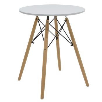 Τραπέζι Julita pakoworld Φ60 επιφάνεια MDF λευκό 127-000145