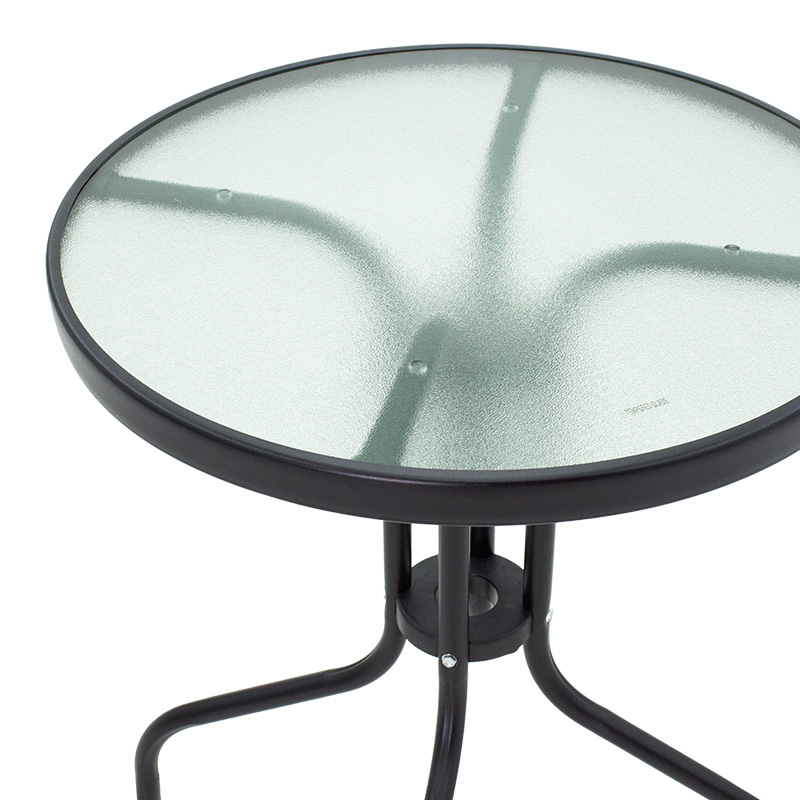 Τραπέζι Watson μέταλλο μαύρο-γυαλί Φ60x70εκ - Image 3